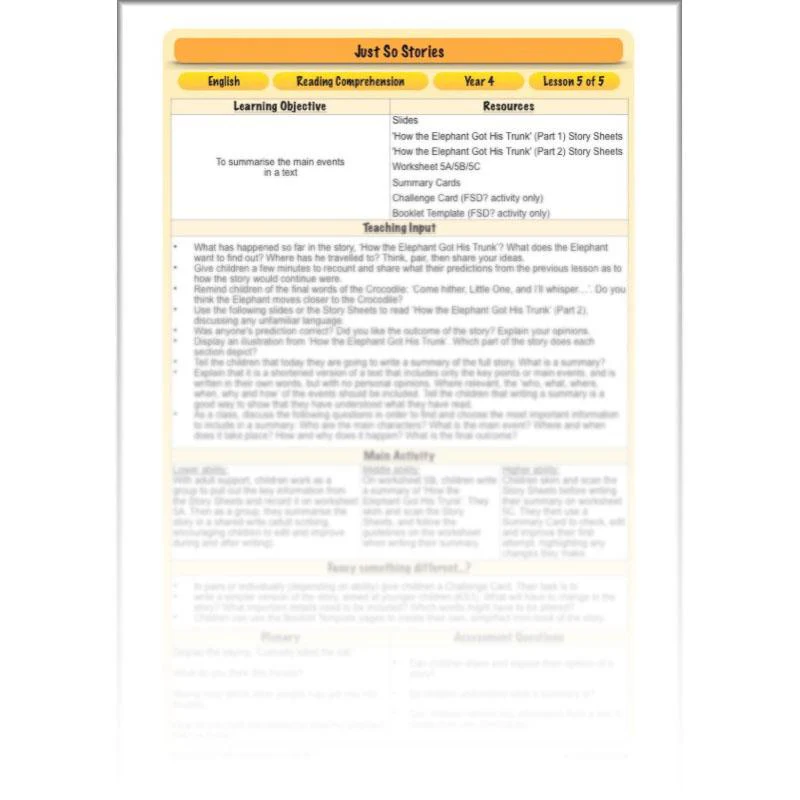 Just So Stories: Reading Comprehension - Image 59