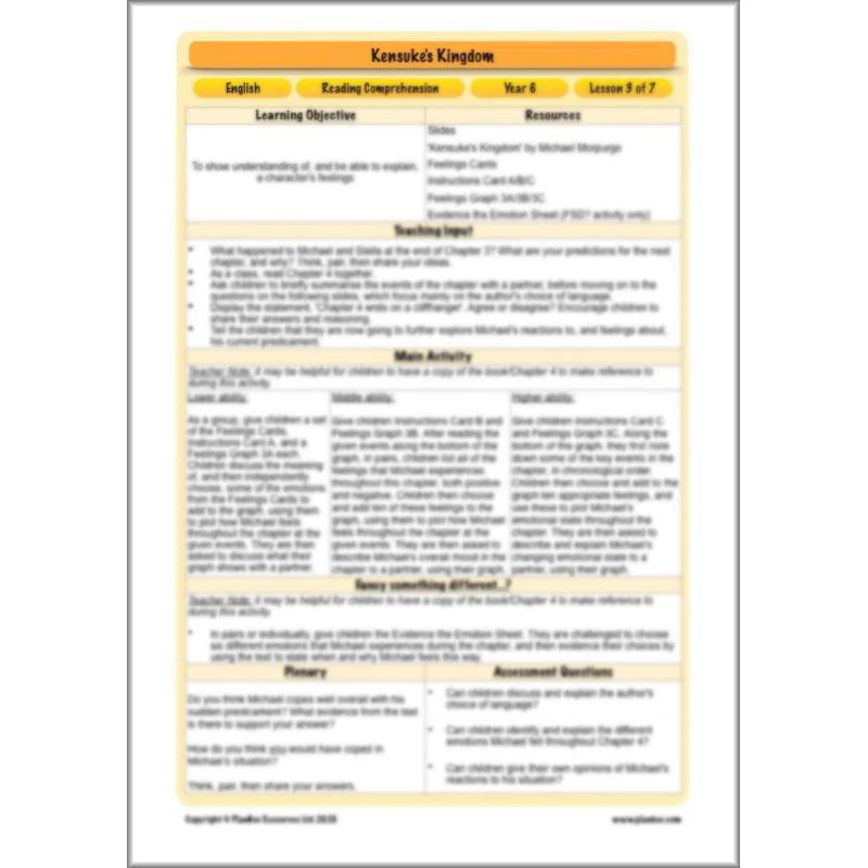 Kensuke's Kingdom: Reading Comprehension - Image 18
