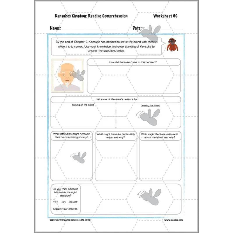 Kensuke's Kingdom: Reading Comprehension - Image 66