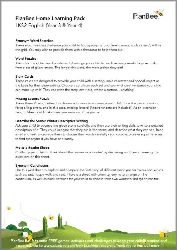 LKS2 English Free Home Learning Activity Pack - Image 3