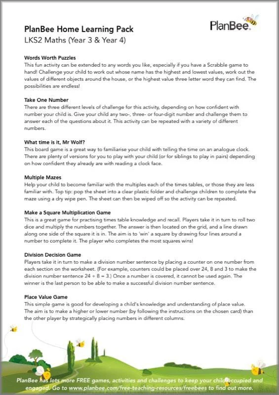 LKS2 Maths Free Home Learning Activity Pack - Image 3