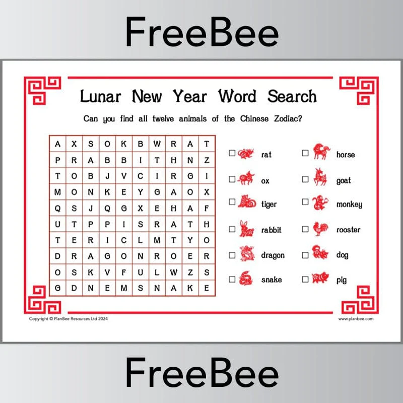 Lunar New Year Word Searches