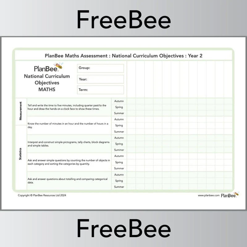 Maths Assessment Grid: Year 2 National Curriculum Objectives - Image 5