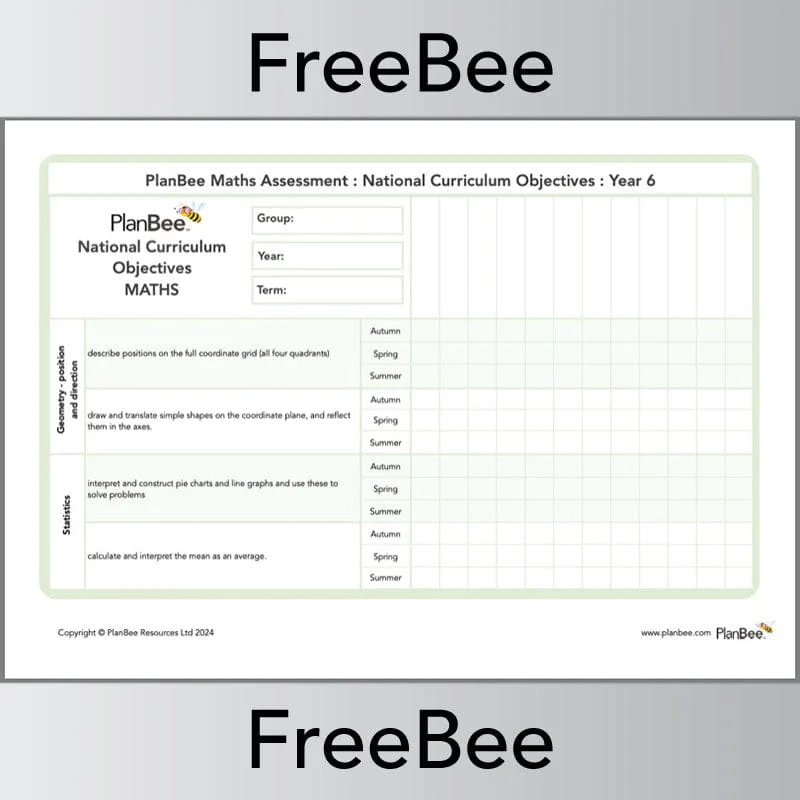 Maths Assessment Grid: Year 6 National Curriculum Objectives - Image 9