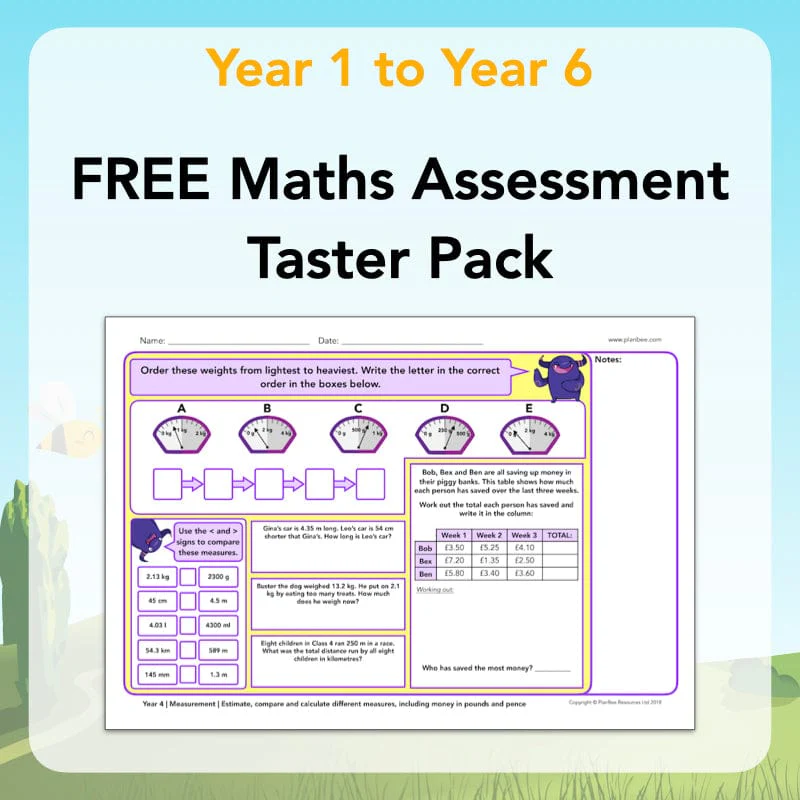 Maths Assessment Taster Pack Year 1-6