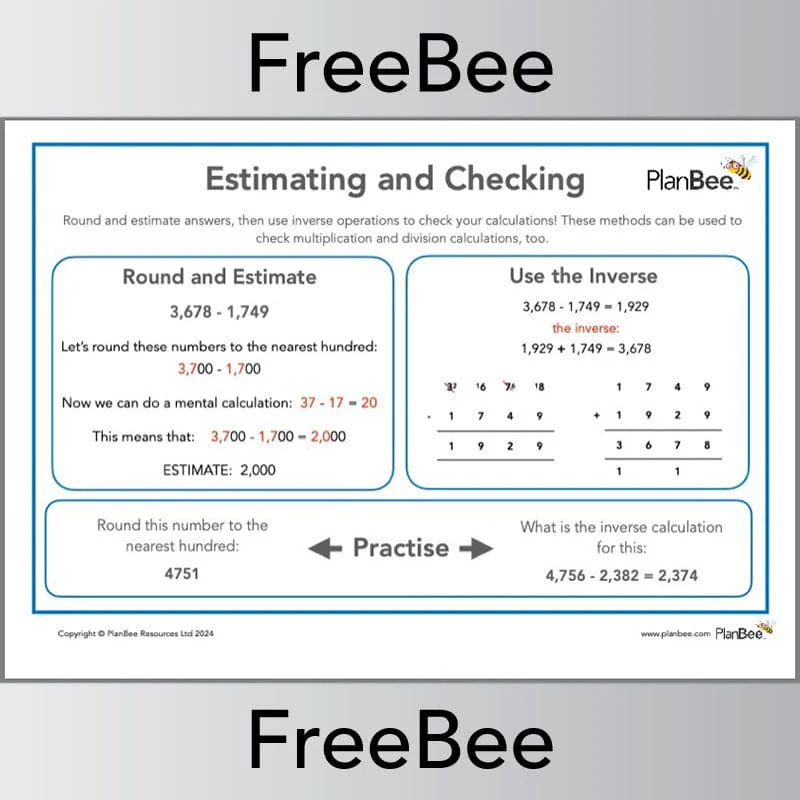 Maths Poster: Estimating and checking