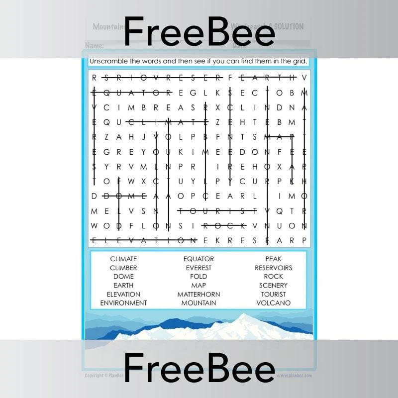 Mountains Word Search - Image 6