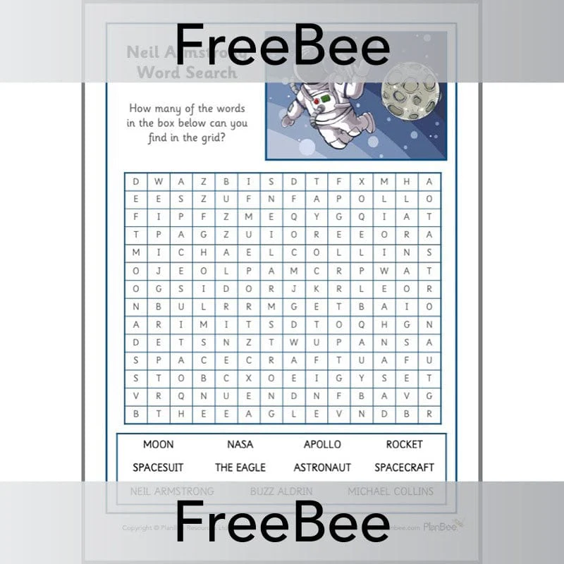 Neil Armstrong KS1 Word Search