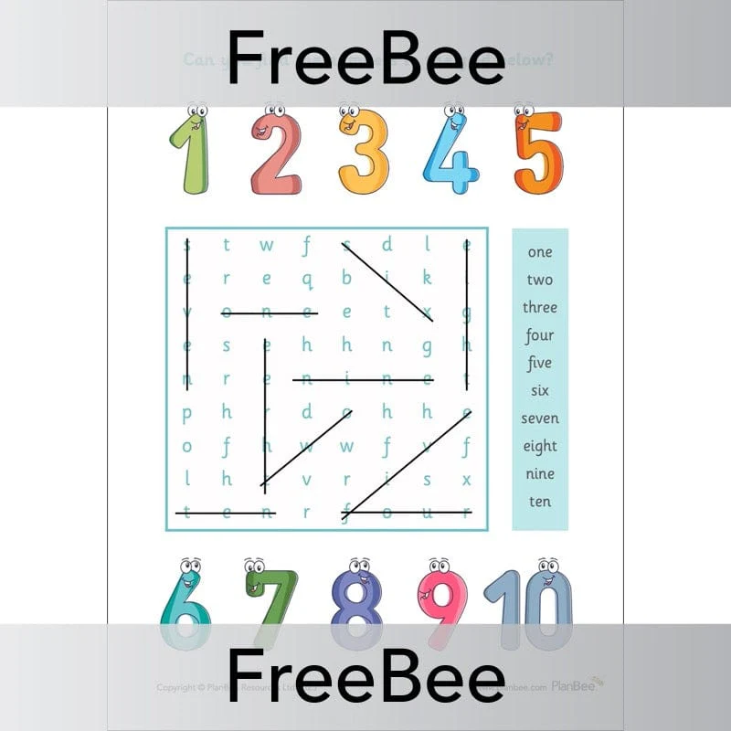 Numbers Word Search - Image 2