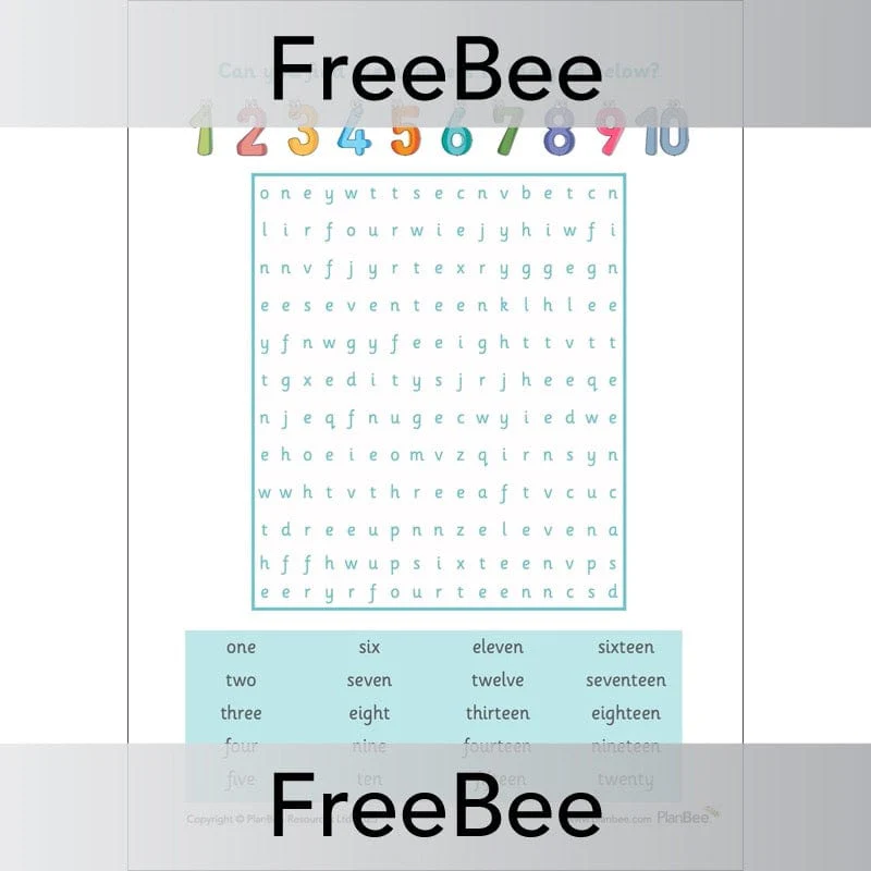 Numbers Word Search - Image 3