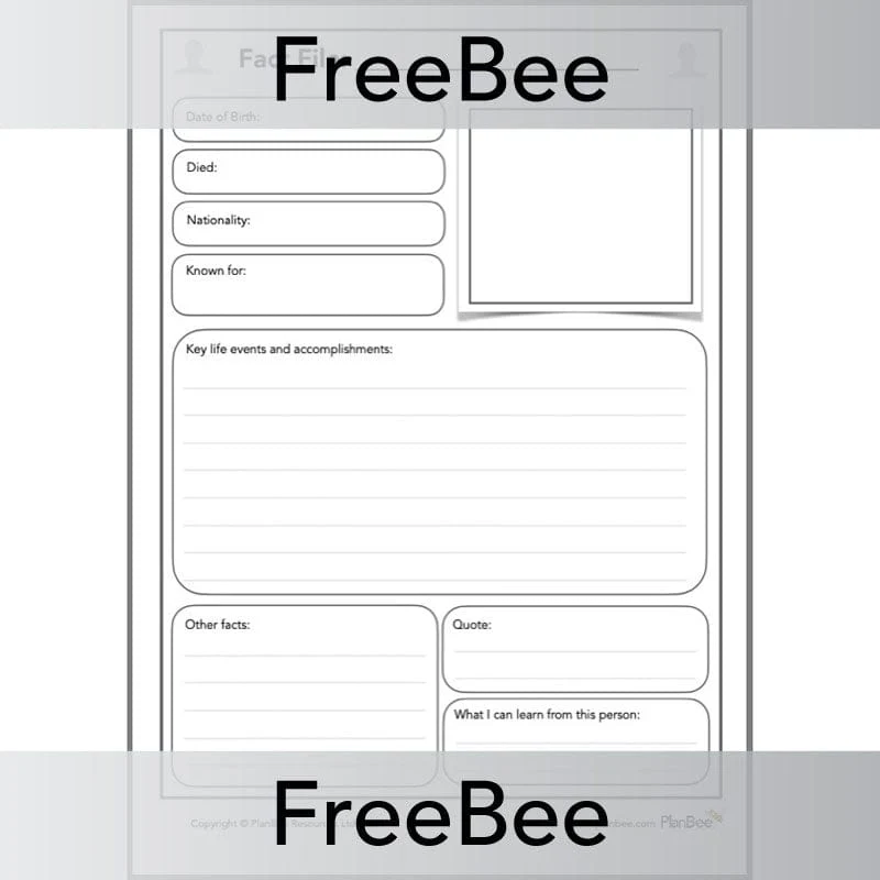 Person Fact File Template