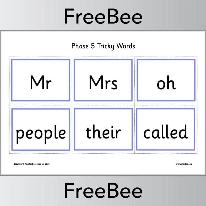 Phase 5 Tricky Words Flash Cards