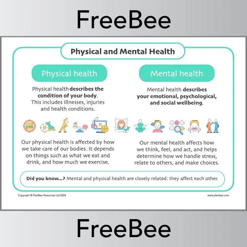 Physical and Mental Health KS2 Poster