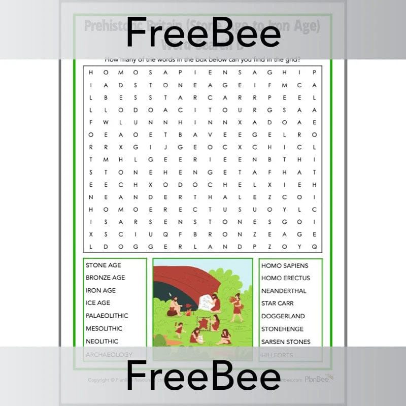 Prehistoric Britain (Stone Age to Iron Age) Word Search - Image 2