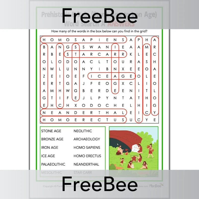 Prehistoric Britain (Stone Age to Iron Age) Word Search - Image 3