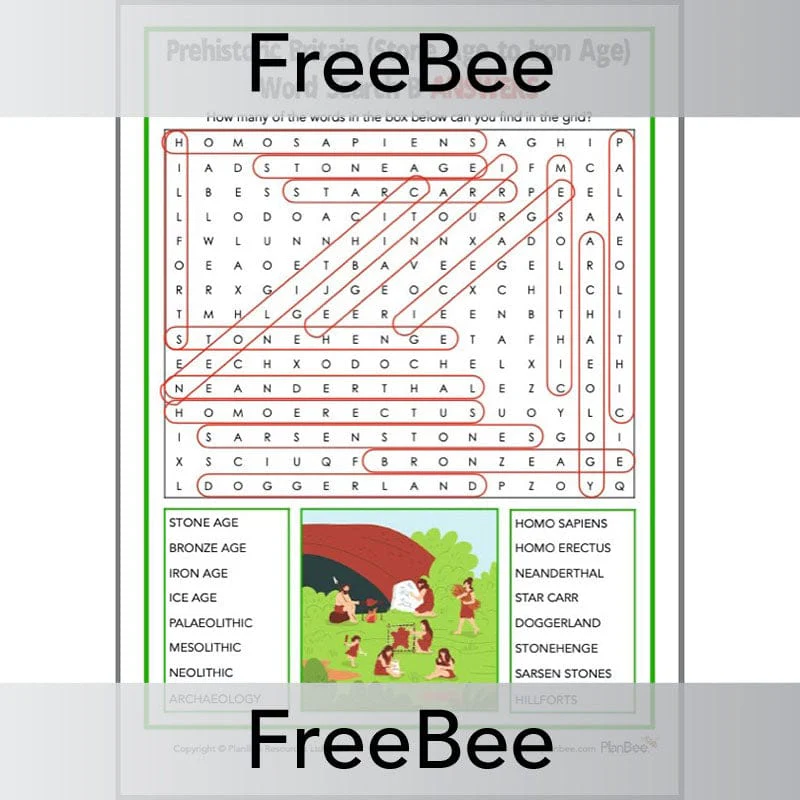 Prehistoric Britain (Stone Age to Iron Age) Word Search - Image 4
