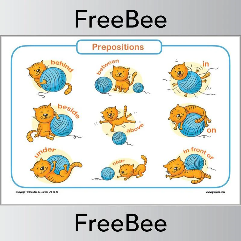 Prepositions Poster and Worksheet