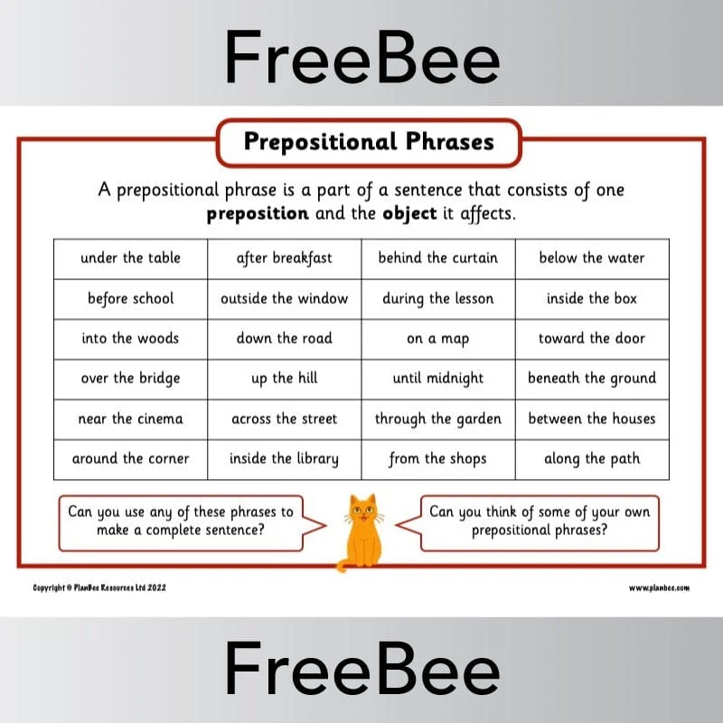 Prepositional Phrase List