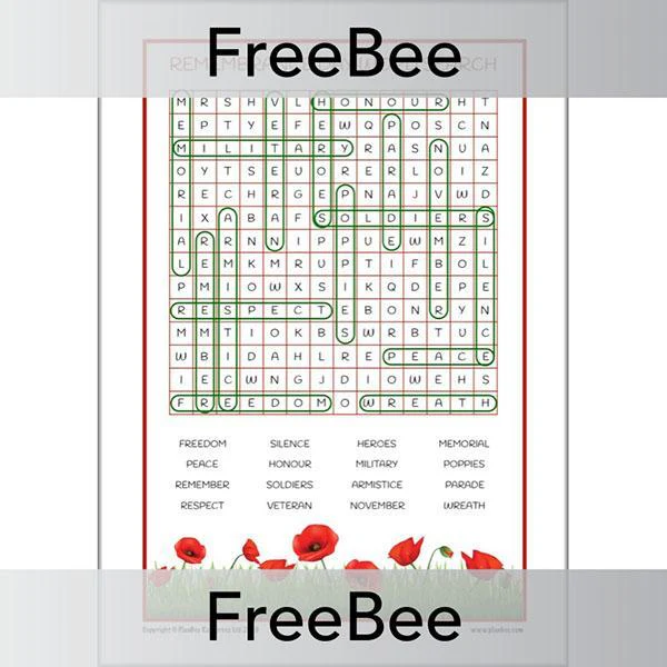 Remembrance Day Word Search - Image 2