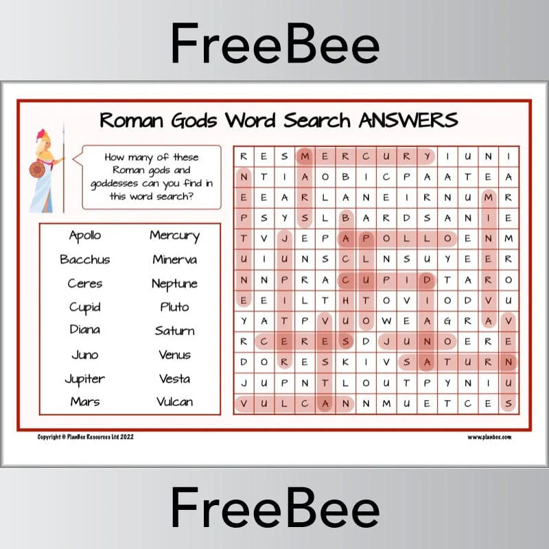 Roman Gods Word Search - Image 2