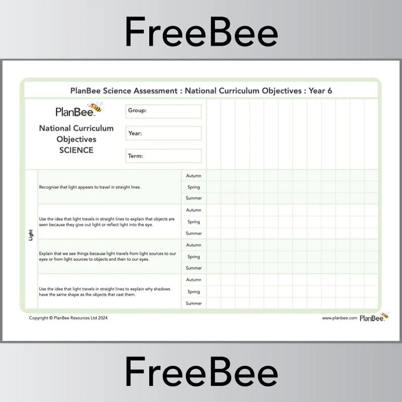 Science Assessment Grid: Year 6 National Curriculum Objectives - Image 4