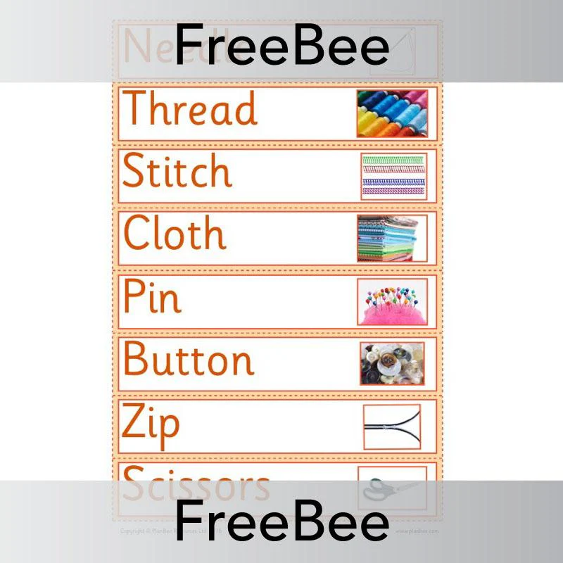 Sewing Vocabulary Cards - Image 2