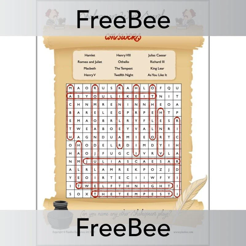Shakespeare Word Search - Image 2