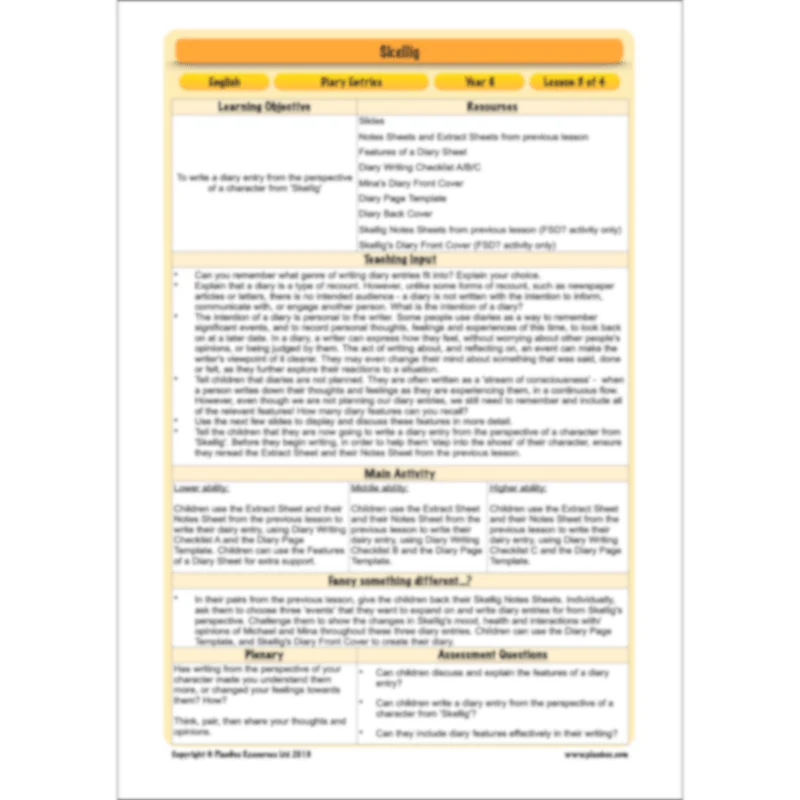 Skellig: Diary Entries - Image 40