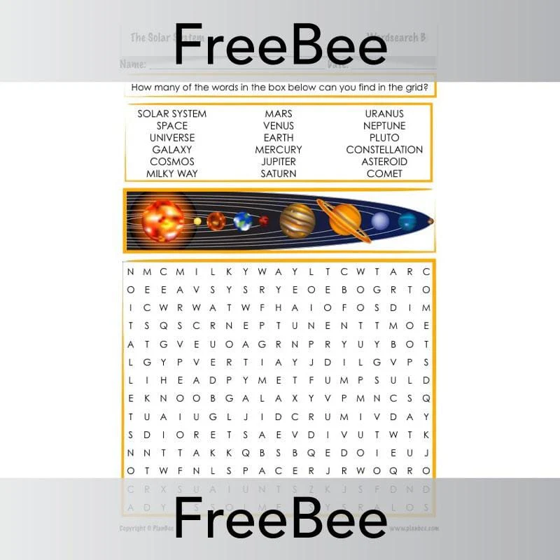 Solar System Word Search