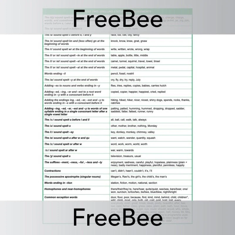 Spelling Objectives Yr 1-6 - Image 2