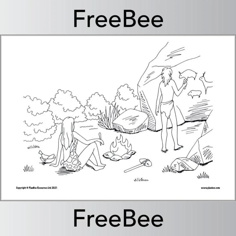 Stone Age Colouring Sheets
