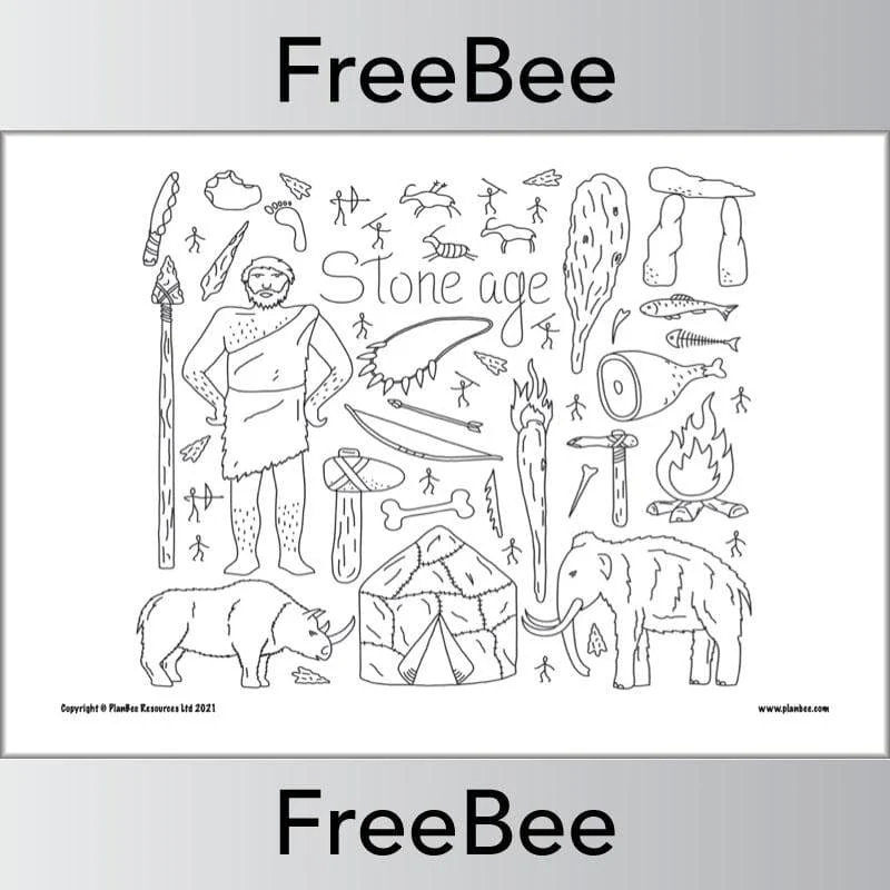 Stone Age Colouring Sheets - Image 2