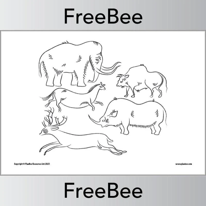 Stone Age Colouring Sheets - Image 3