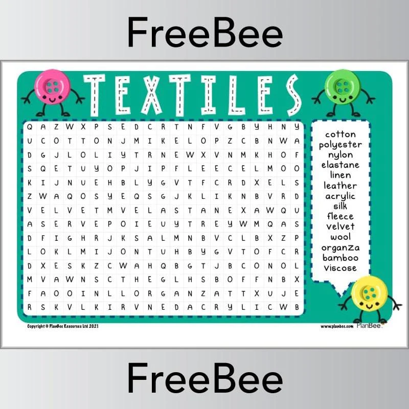 Textiles Wordsearch