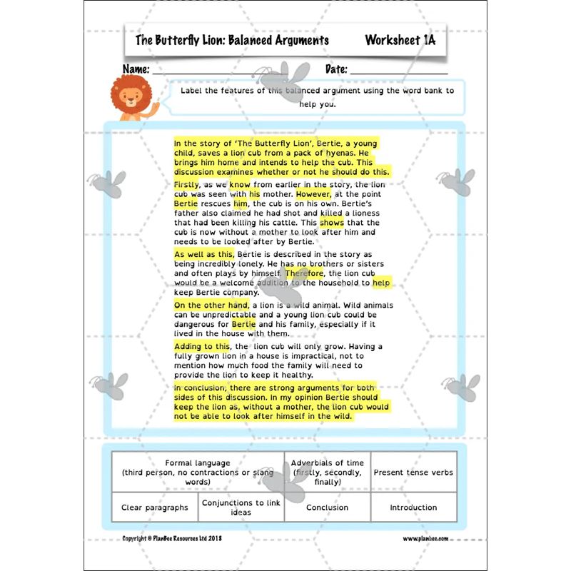 The Butterfly Lion: Balanced Arguments - Image 30