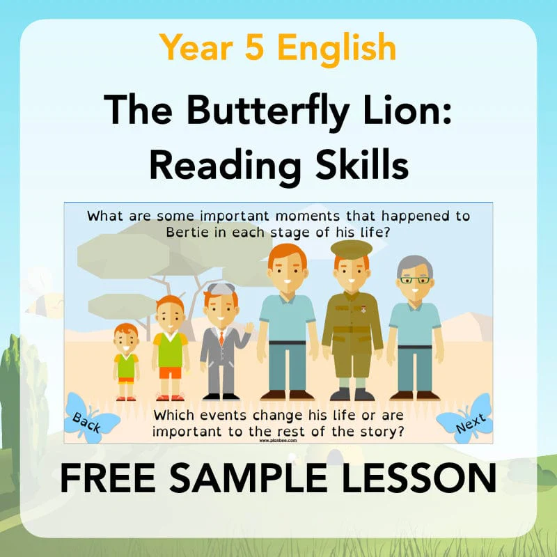 FREE Mini-scheme: The Butterfly Lion: Reading Skills
