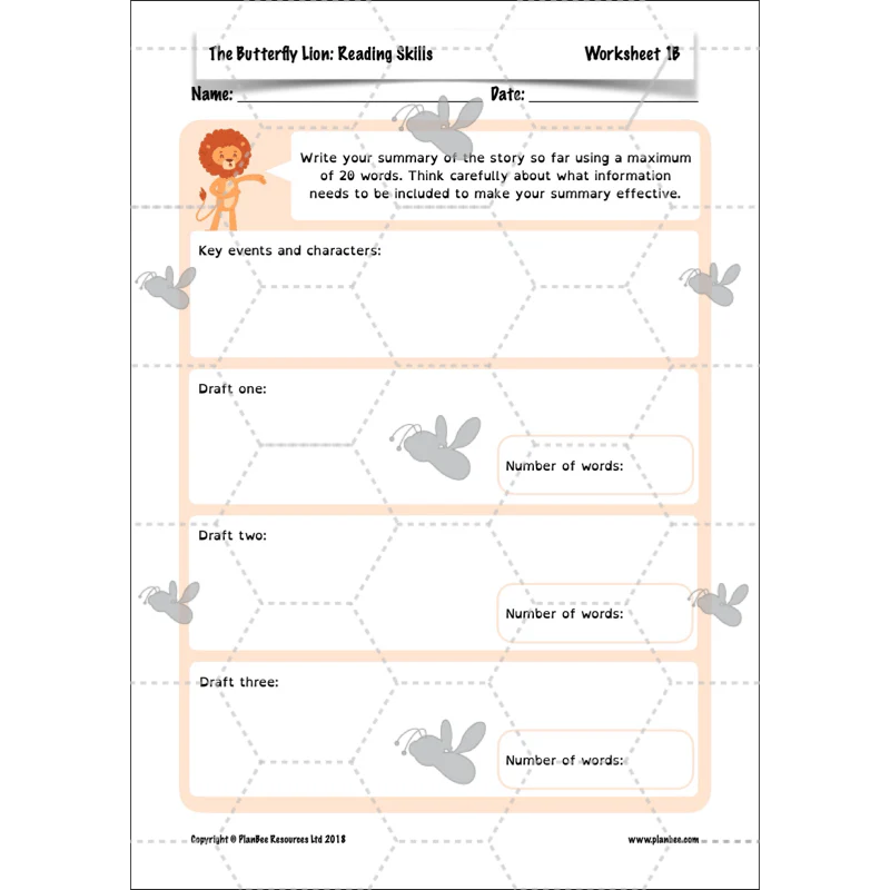 FREE Mini-scheme: The Butterfly Lion: Reading Skills - Image 18