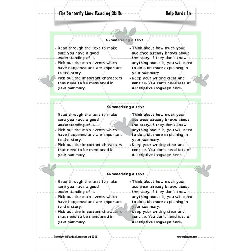 FREE Mini-scheme: The Butterfly Lion: Reading Skills - Image 19