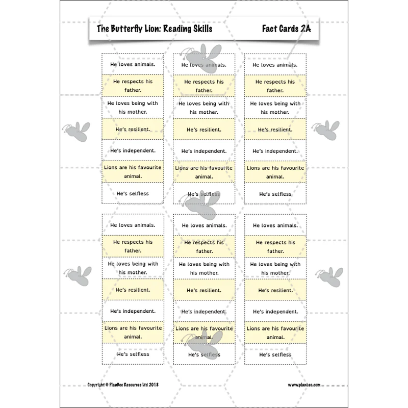 FREE Mini-scheme: The Butterfly Lion: Reading Skills - Image 27
