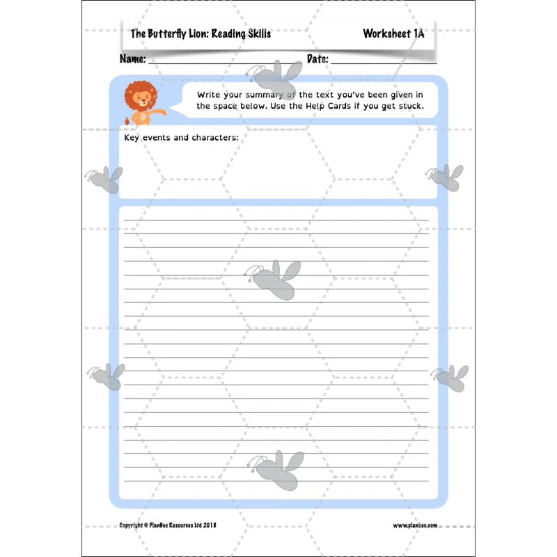 FREE Mini-scheme: The Butterfly Lion: Reading Skills - Image 9