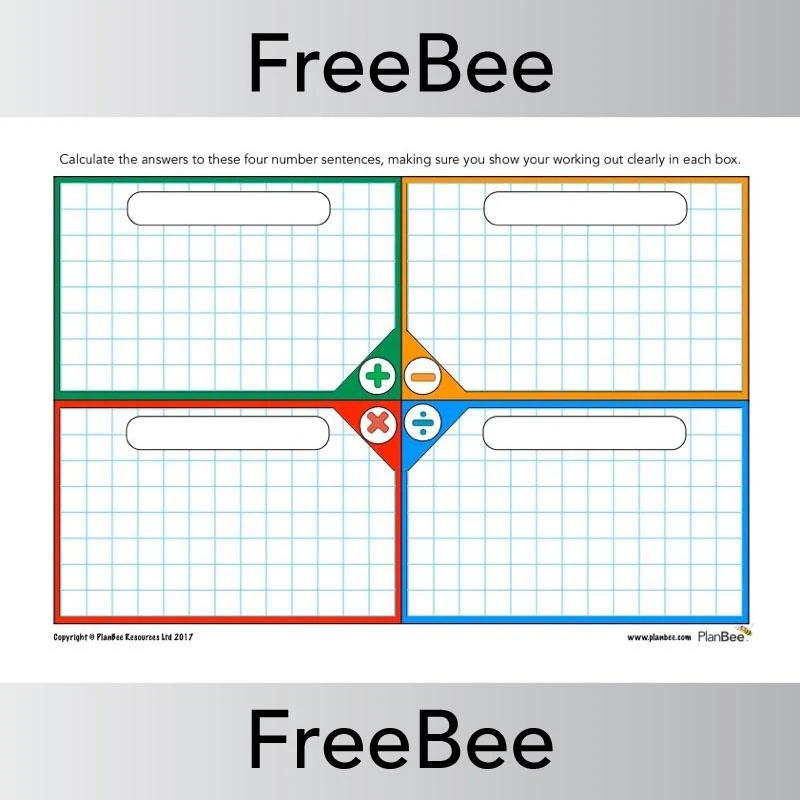 The Four Operations Check Grid