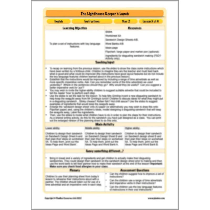 The Lighthouse Keeper's Lunch: Instructions - Image 57