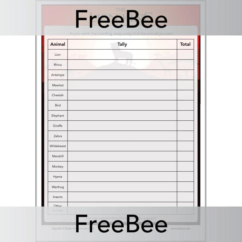 The Lion King Activity Sheets