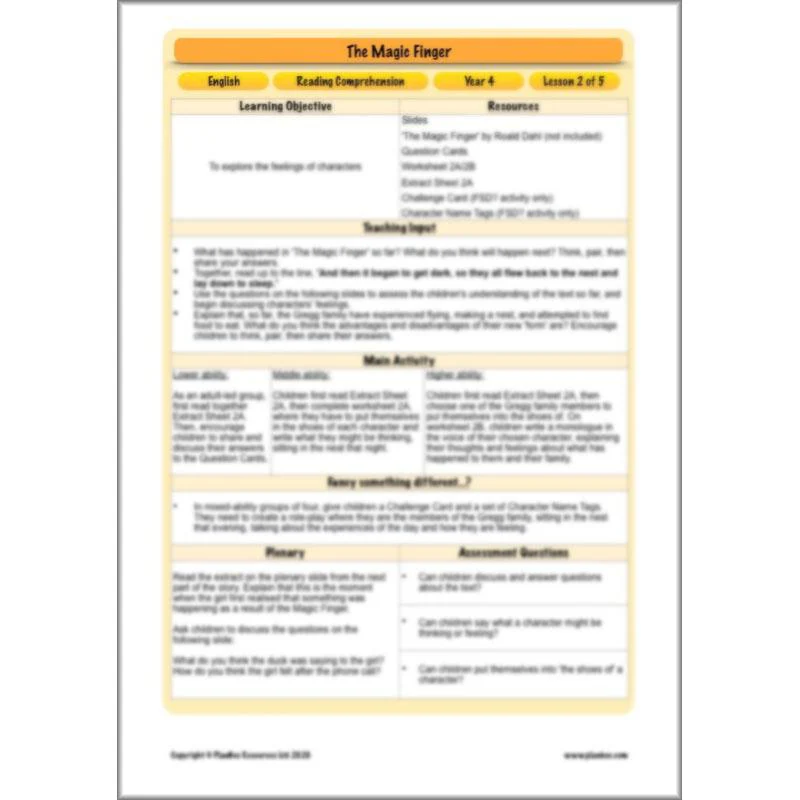 The Magic Finger: Reading Comprehension - Image 18