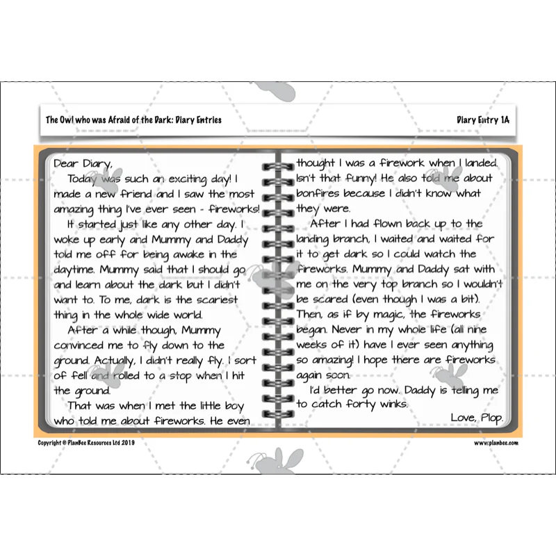 FREE Mini-scheme: The Owl Who was Afraid of the Dark: Diary Entries - Image 18