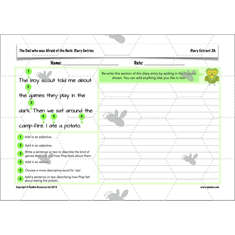 FREE Mini-scheme: The Owl Who was Afraid of the Dark: Diary Entries - Image 26