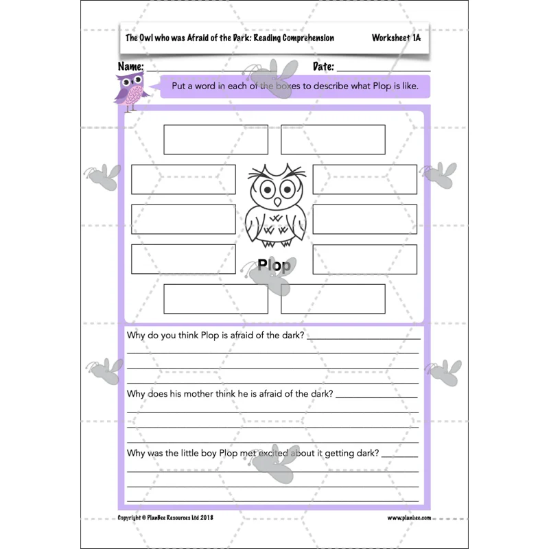 The Owl who was Afraid of the Dark: Reading Comprehension - Image 15
