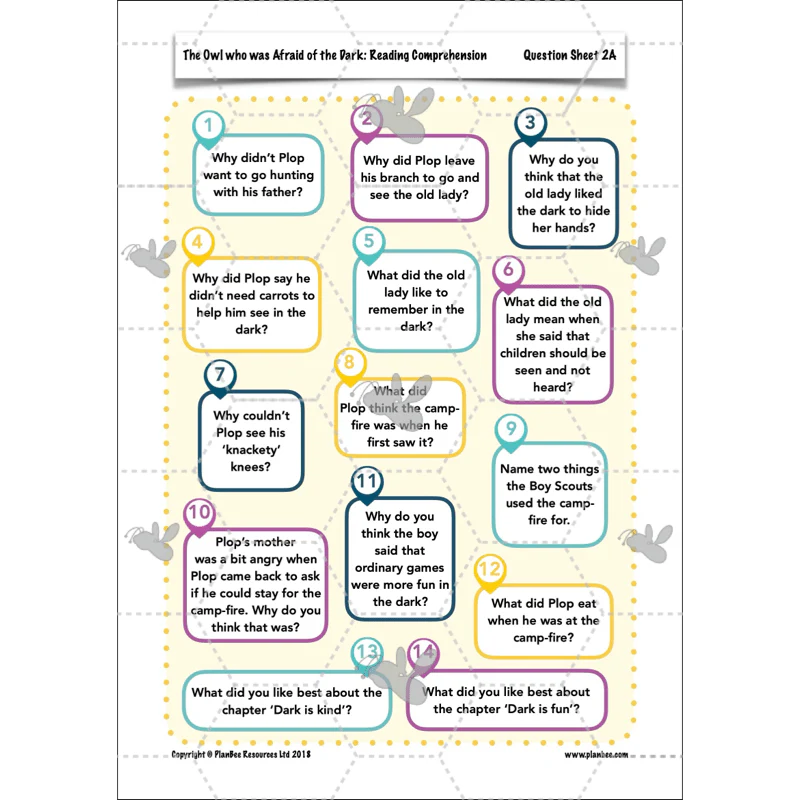 The Owl who was Afraid of the Dark: Reading Comprehension - Image 16