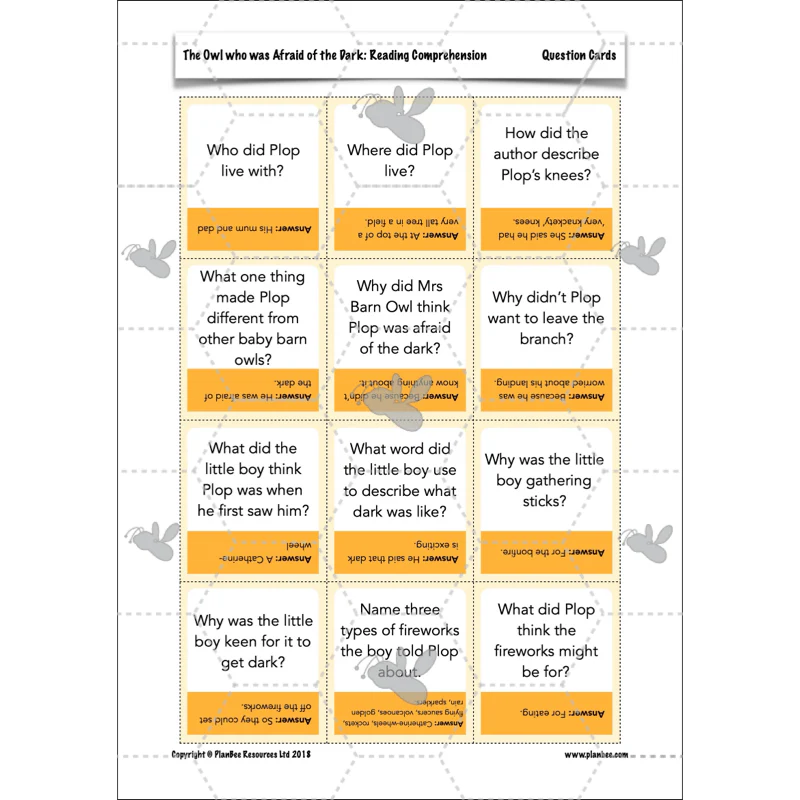 The Owl who was Afraid of the Dark: Reading Comprehension - Image 29