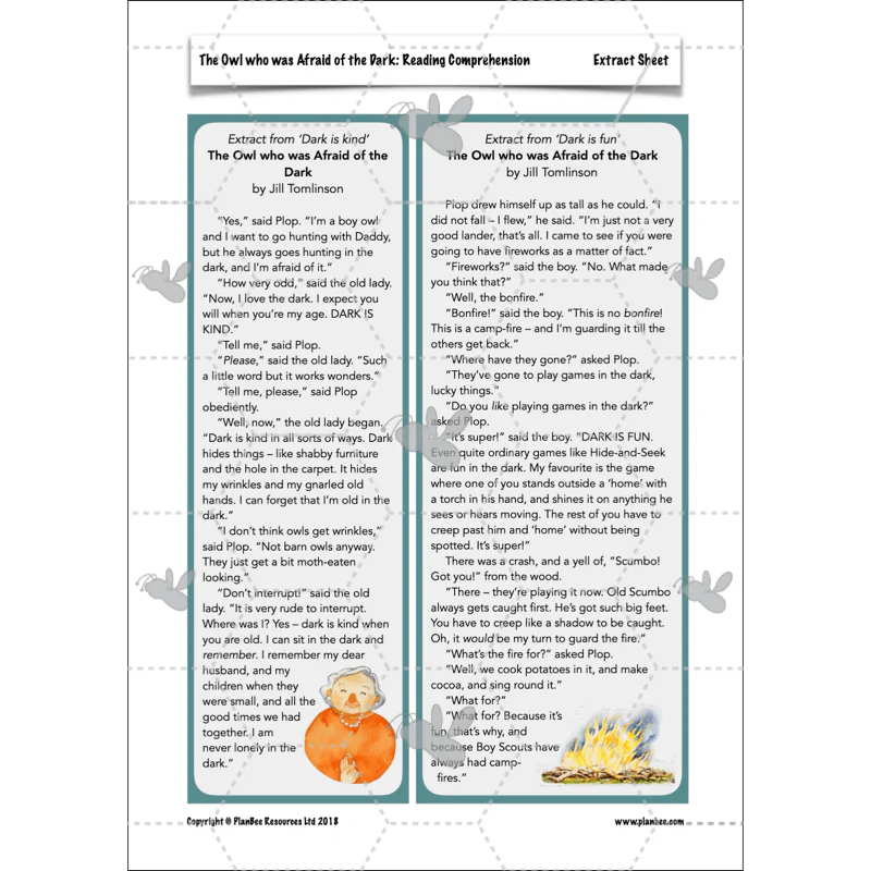 The Owl who was Afraid of the Dark: Reading Comprehension - Image 37